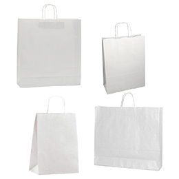 Sacs kraft blanc poignées torsadées